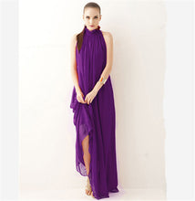 Hot Sale 2017 Women Dress Elegant Bohemian Beach Neck Sexy Maxi Dress Chiffon Halter Long Dress DR410