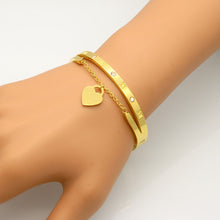 Design Luxury Brand Bracelet Women Hanging Heart Label Forever Love Pulseira Titanium steel Bangle & Bracelets For Women Jewelry