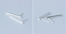 New Fashion 925 Sterling Silver straight Bar /Stick Stud Earrings Piercing Vertical Bar Gift for Men Women geometric GTLE492-1