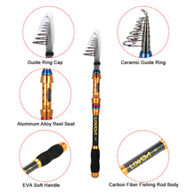 Lixada Portable Lure Rod Set Spinning Rod Fishing Reel Combos Full Kit 2.1/2.4/2.7/3M Fishing Rod Pole Reel Line Lures Hooks Bag