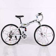 26inch 10 knife wheel folding mountain bike 21 speed Two-disc brake bicycle 20inch 5 knife wheel folding mountain bike