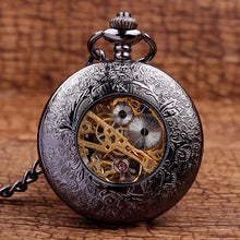 Vintage Classic Steampunk Bronze Pocket Watch Men Auto Stainless Steel Mens Woman mechanical pocket watch for free shipping