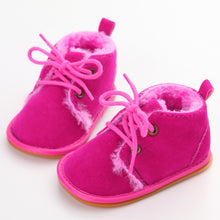 Delebao Cotton Shallow Baby Shoes Lace-Up Solid For Autumn Winter Warm Baby Girl Shoes High Quality Rubber First Walkers