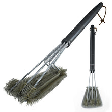 18" Rugged Grill Cleaning Brush BBQ tool Grill Brush 3 Stainless Steel Brushes In 1 Provides Effortless Cleanin BBQ Accessories