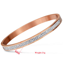Two Row crystal rhinestone pave stainless steel love bracelets & bangles for women