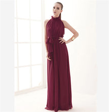 Hot Sale 2017 Women Dress Elegant Bohemian Beach Neck Sexy Maxi Dress Chiffon Halter Long Dress DR410