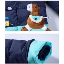 cartoon baby Children boys girls winter warm down jacket suit set thick coat+jumpsuit baby clothes set kids jacket animal Horse