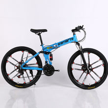 26inch 10 knife wheel folding mountain bike 21 speed Two-disc brake bicycle 20inch 5 knife wheel folding mountain bike