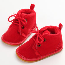 Delebao Cotton Shallow Baby Shoes Lace-Up Solid For Autumn Winter Warm Baby Girl Shoes High Quality Rubber First Walkers