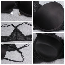 BRESNA Backless Bra With Lace Front Closure Bra Set Push Up Y-line Straps Ladies Lingerie Underwear Sexy Brassiere White Black