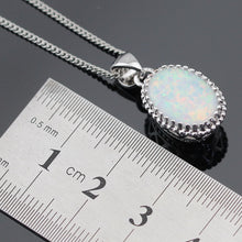 Australia White Opal Stones Silver Color Jewelry Sets For Women Necklace Pendant Drop Earrings Rings Christmas Gift Free Box