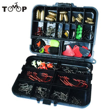 20Kinds 128pcs Fishing Accessories Hooks Swivels Weight Fishing Sinker Stoppers Connectors Sequins Lures Fishing Tackle Box