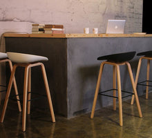 Minimalist Modern Design solid wood pp plastic bar chair northern wind fashion creative denmark counter stool Popular Furniture