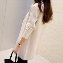 OLGITUM New Women Spring/ Autumn Sweater 2017 Long Cardigan Korean Slim Pocket Loose Knit Sweater Outwear Coat SW522